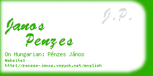 janos penzes business card